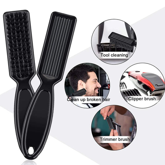 1Pc Barber Neck Duster Brush Sets Plastic Handle Hairdressing Soft Hair Cleaning Brush Heads Shaped Carving Cleaning Brush Black