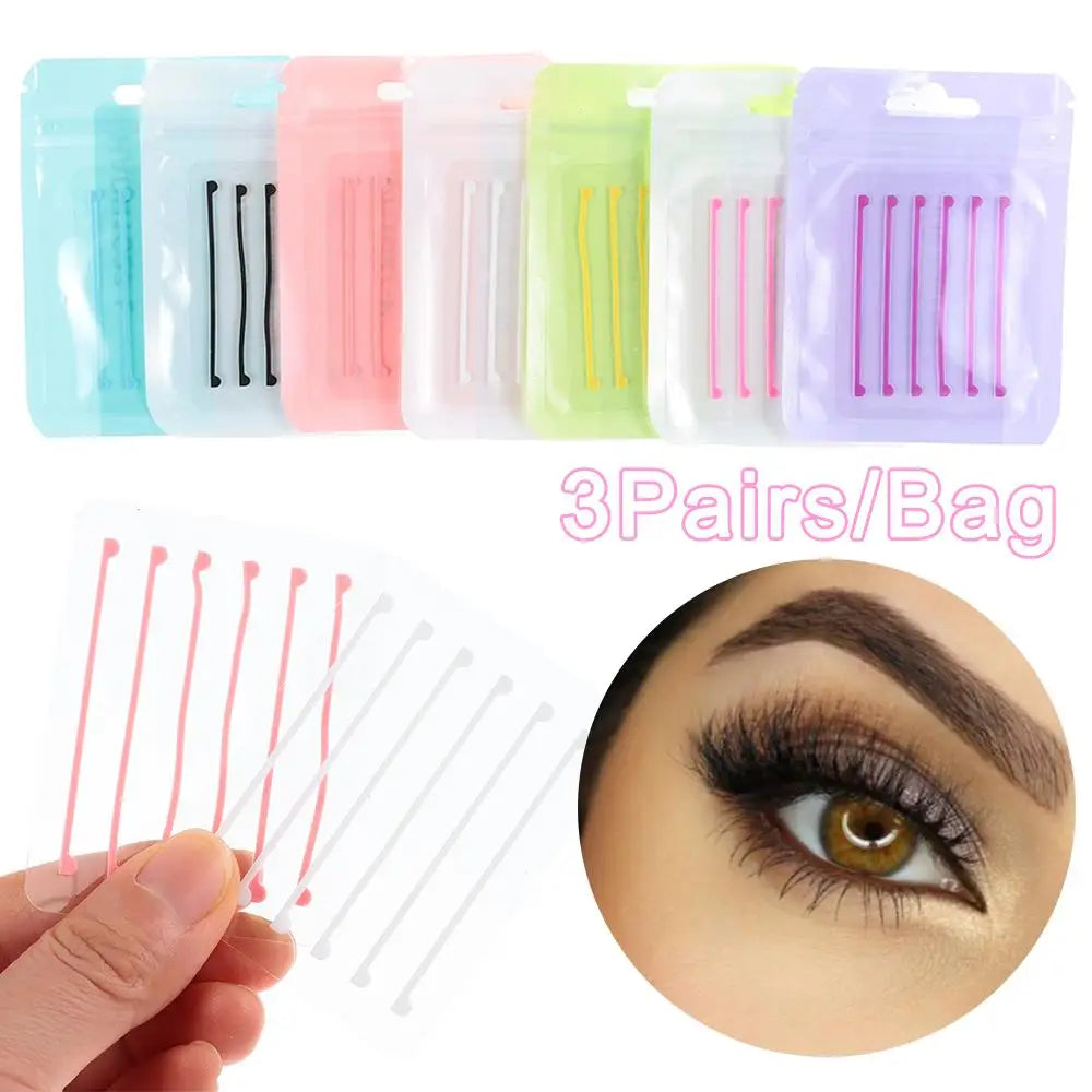 3Pairs Silicone Eyelash Perm Pads Reusable Lash Lift Perm Eye Pads False Eye Lash Curler Patches Eyelashes Lifting Applicator