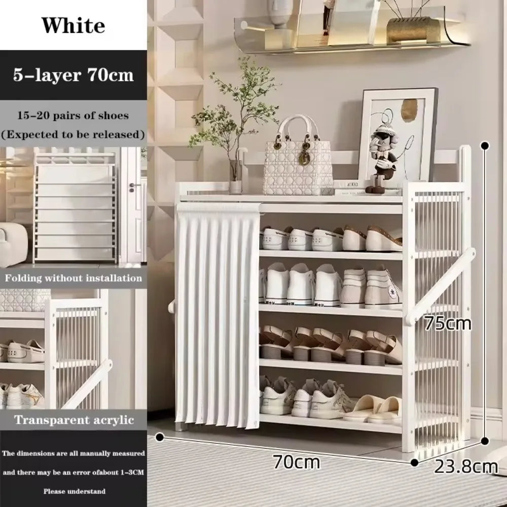 Folding Shoe Racks Multi-storey Simplicity Storage Shelves No Installation Required Strong Load-bearing Capacity Shoe Cabinet