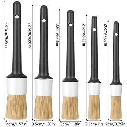 5PCS CAR DETAIG BRUSH DETAIL FOR CLEANING WHEELS ENGINE EMBLEMS AIR VENTS SET