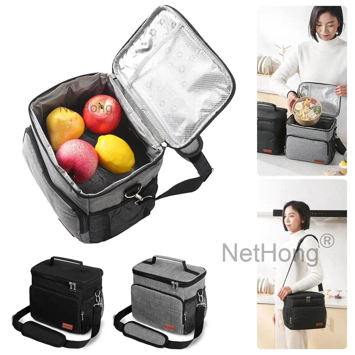 Bag, Insulated Cooler Bag Thermal Lunch Tote Bags For Men Women