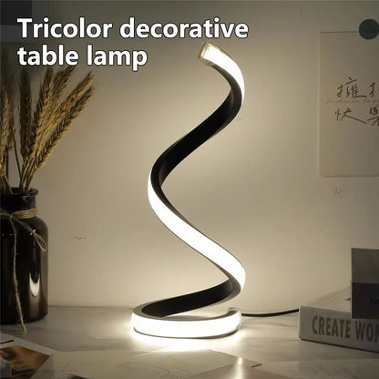 Tischlampen für Wohnzimmer, moderne, spiralförmige, dimmbare LED-Tischlampe, kleine Nachttischlampen, Nachttischlampe für Schlafzimmer, Büro, Zuhause