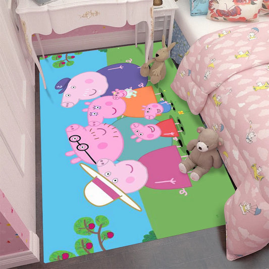 MINISO Cartoon P-Peppa-cute Pig Door Mat Kids Room Bedroom Decoration Balcony Anti-Slip Doormat Living Room Doormat Area Rug