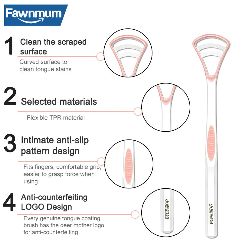 Fawnmum Silicone Tongue Scraper 1Pcs Macaron Color Tonger Brush Cleaning Tools Toothbrush Oral Care Fresh Breath Safe Clean