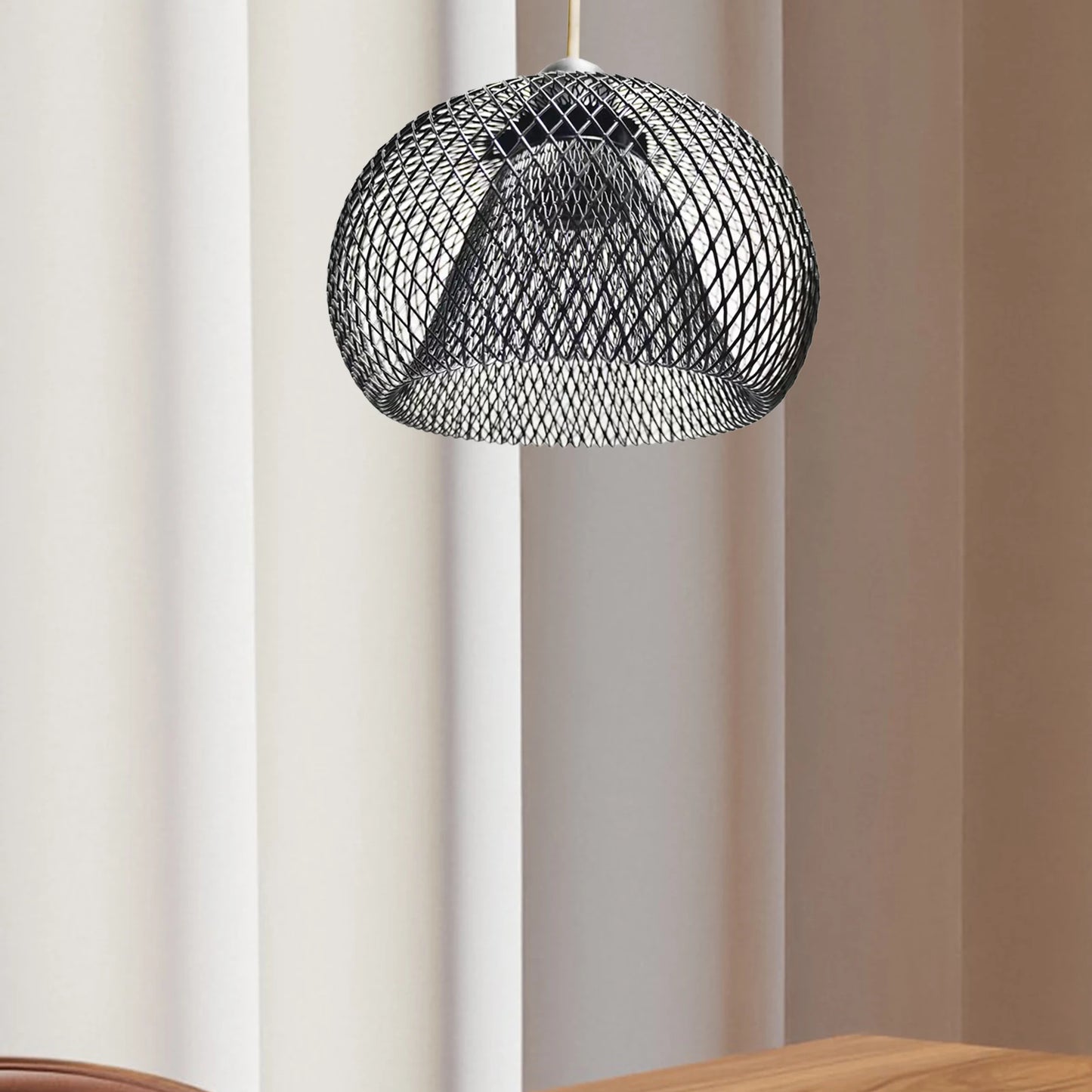 Metal Wire Pendant Lamp Shade Ceiling Light Shade Chandelier Cover Cage Guard for Home Teahouse Dining Room Cafe Hallway