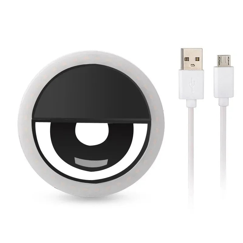 Ringlight Selfie Light Clip On Light For iPhone Samsung POCO Phone Light Ring Video Photo Lamp Flashlight Back Light USB Charge