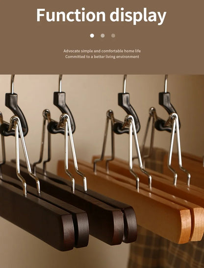 5/10PCS Pants Hanger,Wooden Skirts Clothes Hangers with 360° Swivel Hook for Closet Organizer,Non-slip Sturdy Jeans Trouser Rack