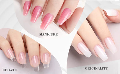 Saviland 100g Builder Nail Gel White Nude Pink Nail Extension Gel Multifunctional Nails Art Gel Polish Soak Off UV for Salon DIY