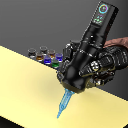 Tattoo Kit POSEIDON Tattoo Pen Kit For Permanent Makeup Tattoo Machine Kit Black Wireless Tattoo Power Supply Tattoo Gun Kit