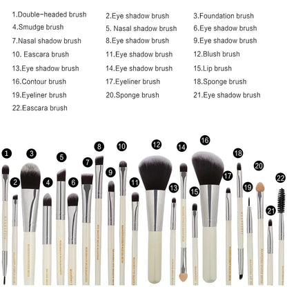 Professional Makeup Brush Set - 22 Piece Premium Cosmetic Brushes Kit for Eyeshadow & Eyeliner