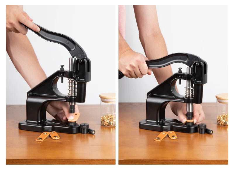 WUTA Manual Button Installation Tool Mute Punching Mushroom Rivets, Eyelet Hand Pressing (without /with Machine) DIY Craft Tools