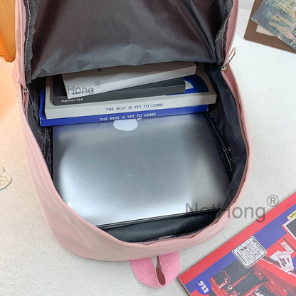 Girls Boys School Bag Rucksack Backpack for Laptop/Travel/Work Plain Bag New~