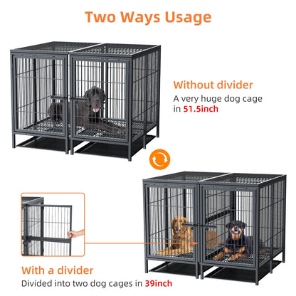 Jumbo Large Metal Pet Playpen, Kennel House with Steel Lock and Removable Trays, Heavy Duty Dog Cage
