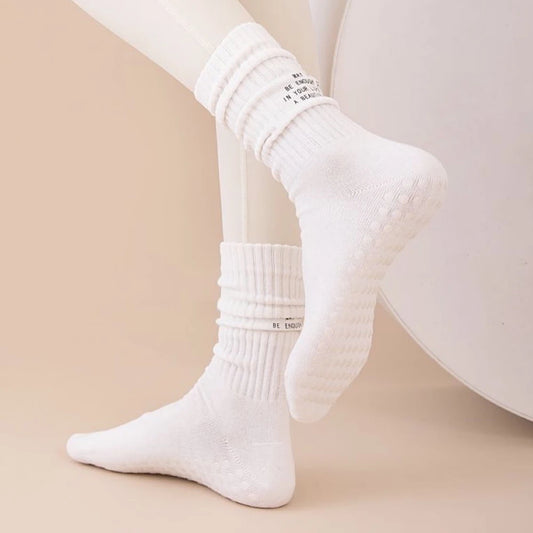 Yoga Socks Indoor Cotton Mid-tube Bottom Professional Non-slip Silicone Fitness Socks gym Floor Socks Dance Pilates Sports Socks