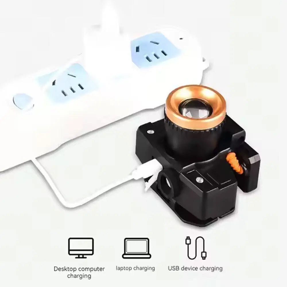 200000LM Solar LED Headlamp Rechargeable Headlight Portable Flashlight 1/2pcs