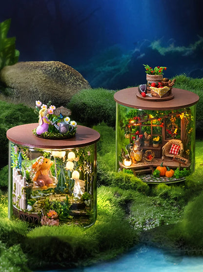 Dream Bottle Model Kit Wooden Mini Handmade Doll House Creative Miniature Room Models Toys Easter Gifts for Children