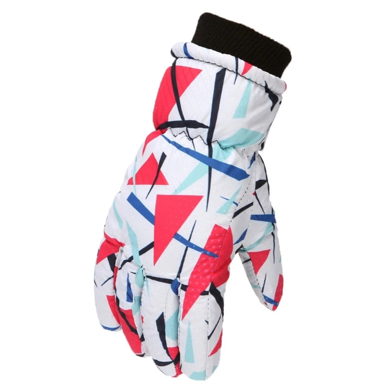 1 Pair Children Winter Warm Snowboarding Ski Gloves Windproof Waterproof Non-slip Full Finger Kids Cold Weather Mittens