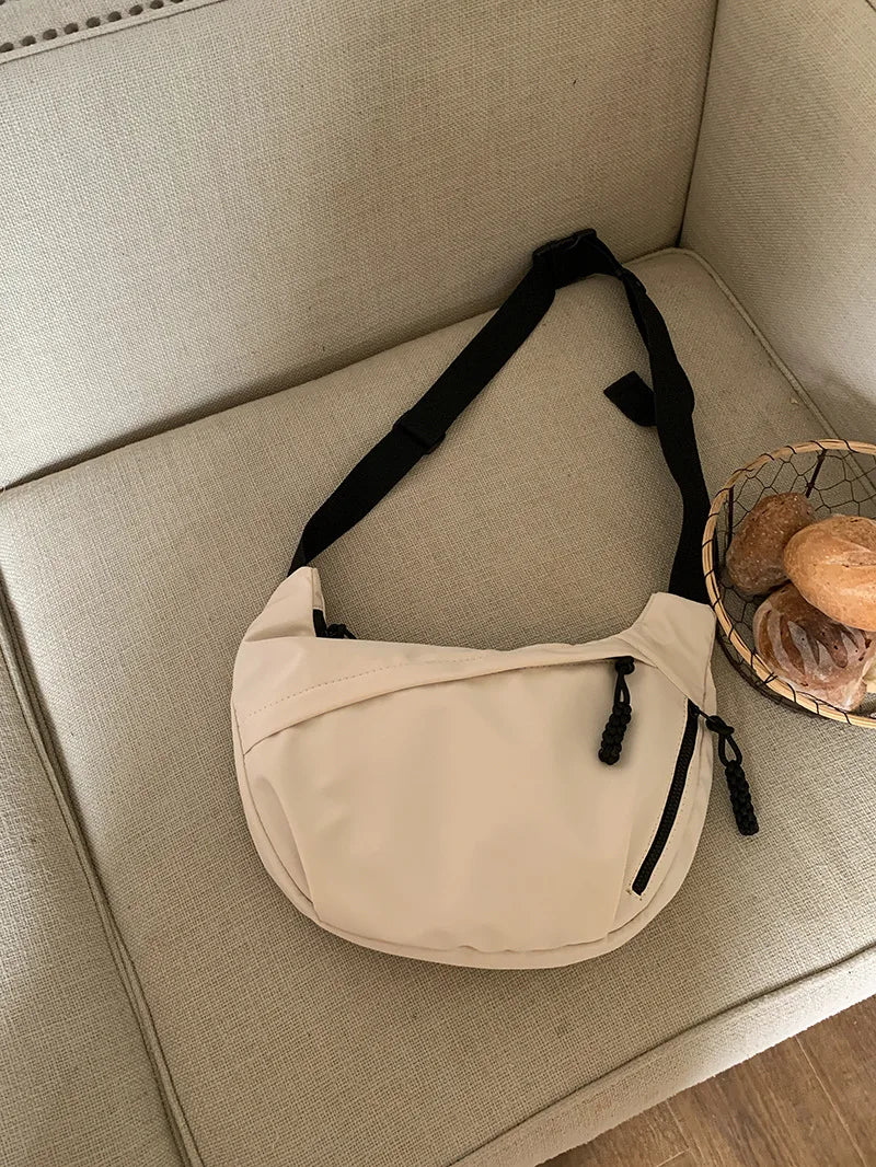 Korean Simplified New Moon Bag Fashionable Design Wheat ear Cross Body Bag Versatile High end Single Shoulder Dumpling Bag