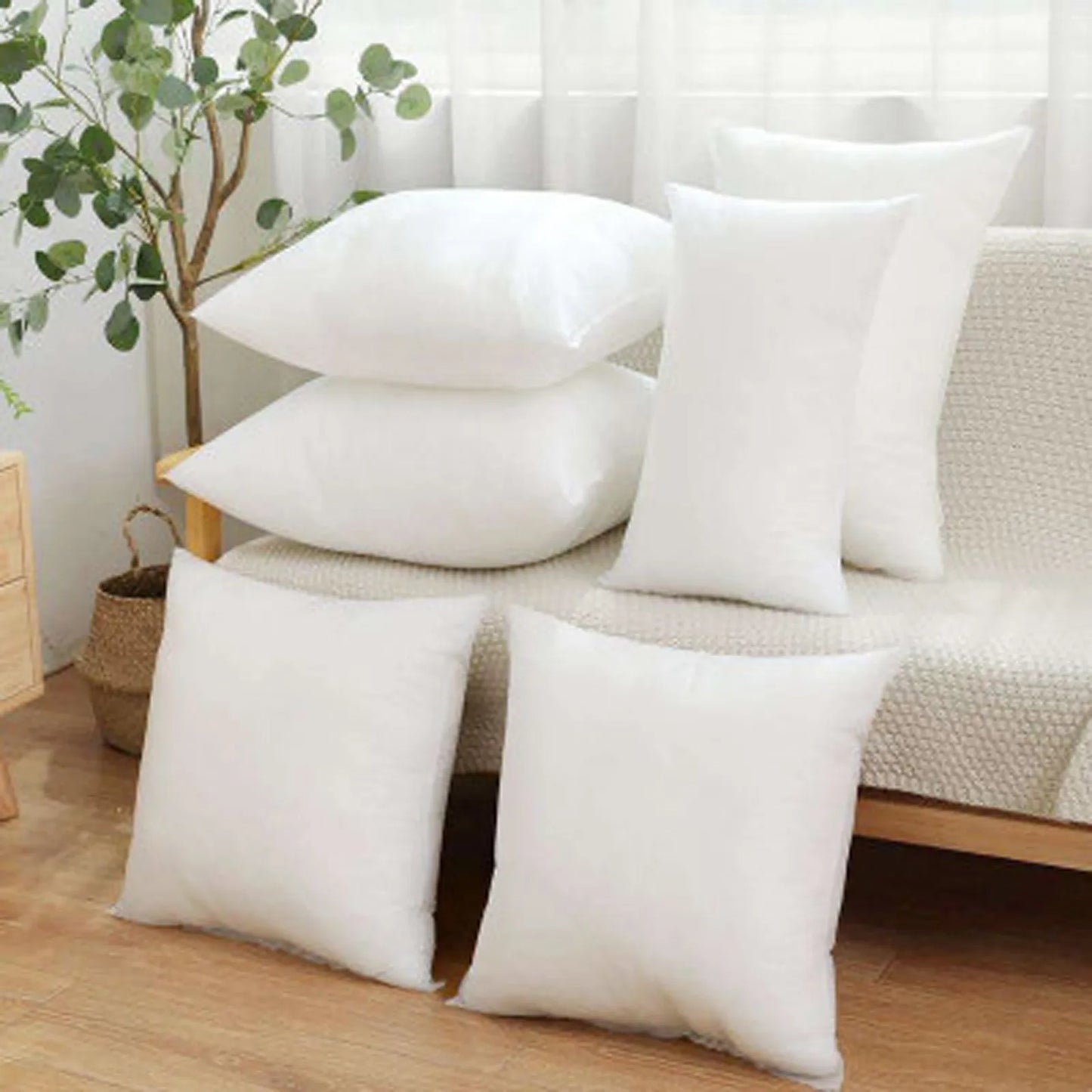 Premium Cotton Cushion Insert - 35x35/40x40/50x50cm Square Pillow Core for Sofa & Home Decor