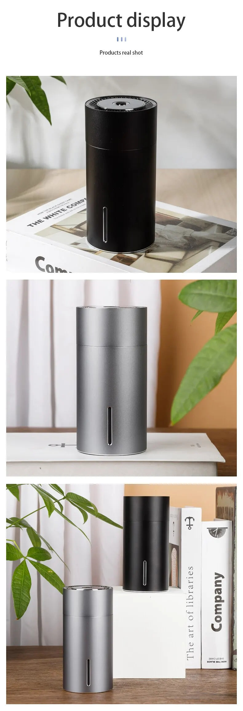 LED Light Aromatherapy Machine Humidifier Diffuser for Car Small Air Humidification Home and Bedroom Big Spray 260ml