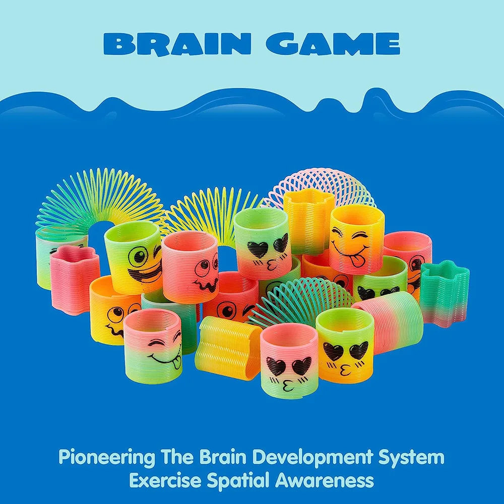 10/30PCS Rainbow Magic Spring Round Toys Gradient Fingertip Coil Fun Children's Toys Party Gifts