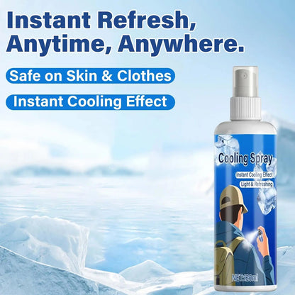 120ml Summer Cooling Spray Portable Ice Feeling Clothing Training Relief Long-lasting Hydrating Cool Spray For Face& Body Bottle