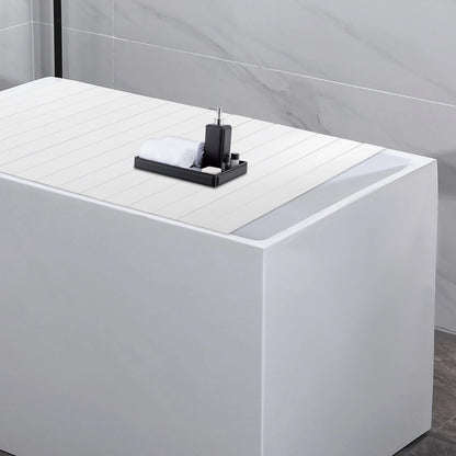 Bathtub Cover Foldable Board Waterproof Dustproof Bathtub Tray Insulation PVC Durable Panel for Home Bathroom Spa 75 x 170 cm