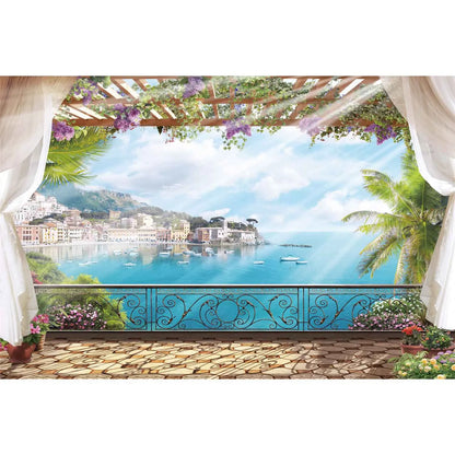 MOON.QG Tropical Summer Beach Background Photography Sunset Ocean Backdrop Newborn Photozone Wedding Accessories Shooting Props