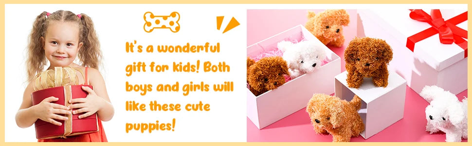 12-24PCS Teddy Dog Plush Toys Stuffed Puppy Dogs Soft Poodle Doll Animal Pet Toy for Adopt a Puppy Party Favors Birthday Gfits