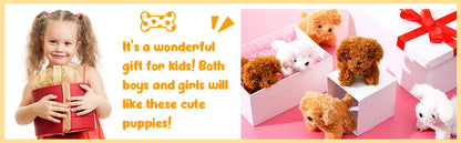 12-24PCS Teddy Dog Plush Toys Stuffed Puppy Dogs Soft Poodle Doll Animal Pet Toy for Adopt a Puppy Party Favors Birthday Gfits