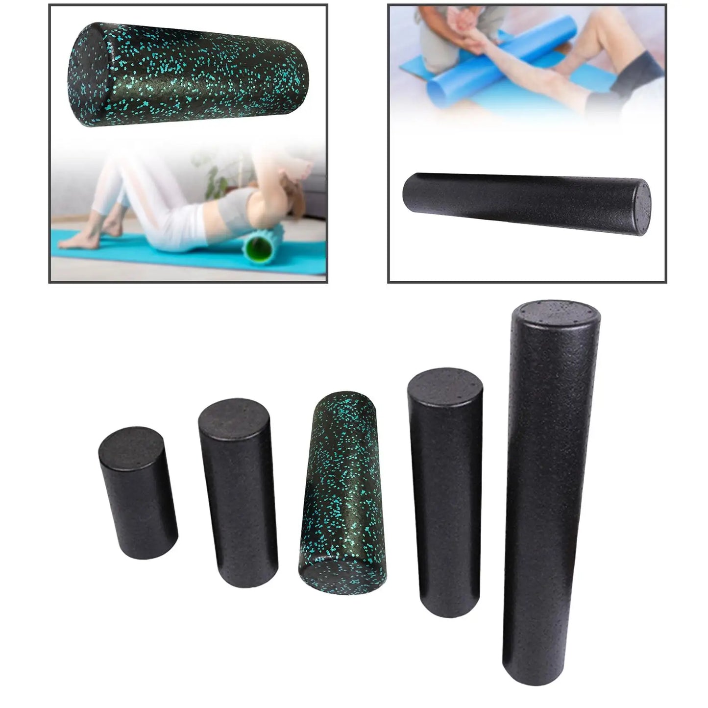 High Density Round Foam Roller Balance Trainer Lightweight Pilates Yoga Column for Arm Back Waist Leg Home Gym