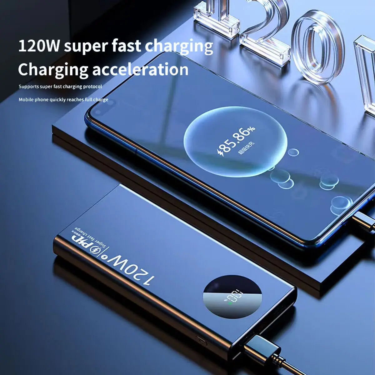 Power Bank Pack Fast Charger 20000mAh 2 USB External Battery For Mobile Phone