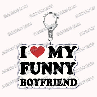 Custom I Love You My Fictional Boyfriend Awesome Girlfriend Keychain Emo Boys Hot Wife Mom Dad Key Ring Keychains Bf Gf Gifts