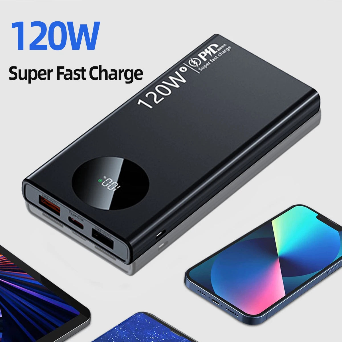 Power Bank Pack Fast Charger 20000mAh 2 USB External Battery For Mobile Phone