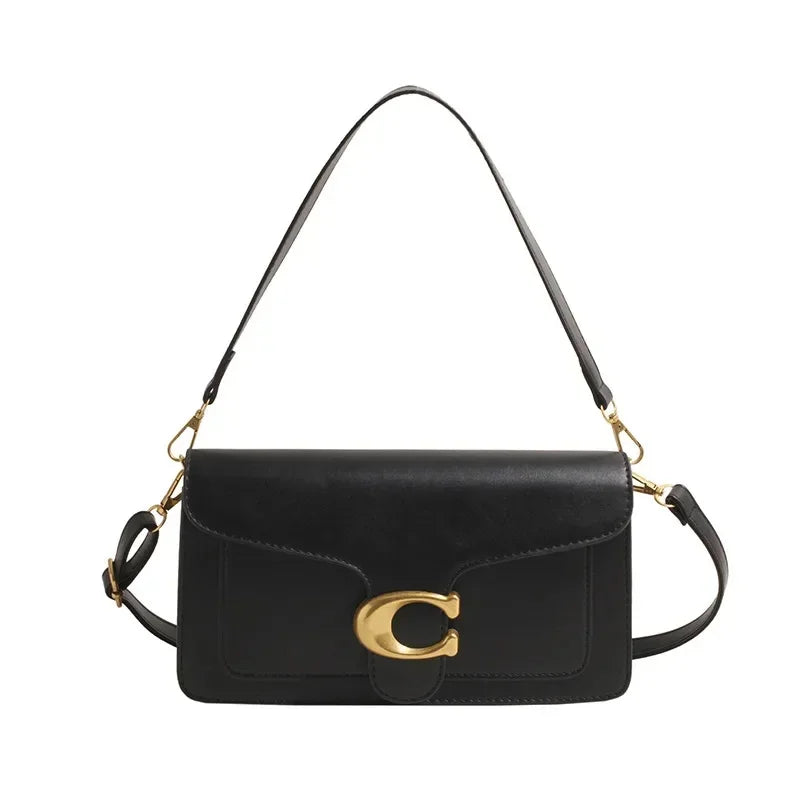 New Women's High-End Pure Color Simple Square Bag Multi-Layer Commuting Single Shoulder Bag Neutral Minimalist Style