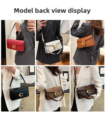 New Women's High-End Pure Color Simple Square Bag Multi-Layer Commuting Single Shoulder Bag Neutral Minimalist Style