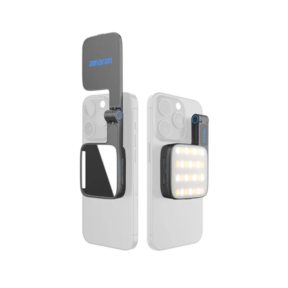 amaran Go Magnetic Phone Selfie Light Rechargeable Portable Light with Mirror for Selfie Makeup Video Conference TikTok Youtube