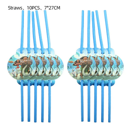 Disney Moana Birthday Decoration Tableware Cup Plate Backdrop Banner Kit Vaiana Moana Theme Happy Party Deco Balloons Supply Set