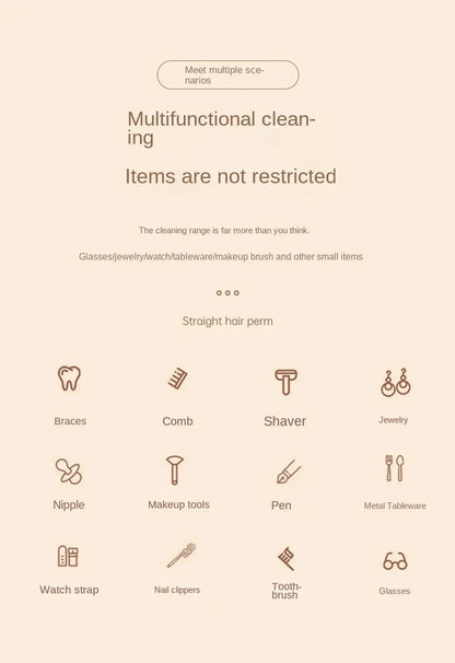 Xiaomi Multi Functional Cleaning Machine High Frequency Vibration Jewelry Glasses Cleaner Portable Mini Electric Cleaning Box