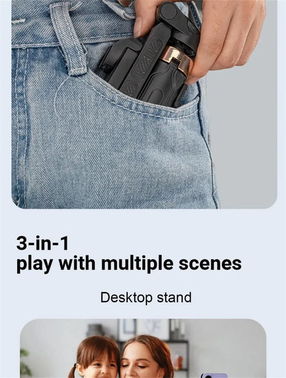 FANGTUOSI Mini Selfie Stick Portable Phone Holder Shooting Aid Versatile Integrated Design Bluetooth Remote For Live Broadcas