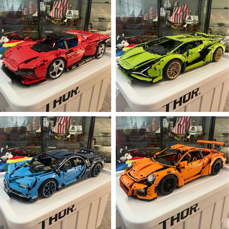 MOC Bricks Super Speed Technicial Sport Car Compatible Model Building Blocks Toy for Boys Kids Children Birthday Christmas Gift