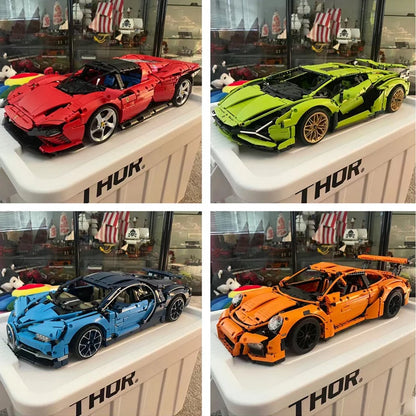 MOC Bricks Super Speed Technicial Sport Car Compatible Model Building Blocks Toy for Boys Kids Children Birthday Christmas Gift