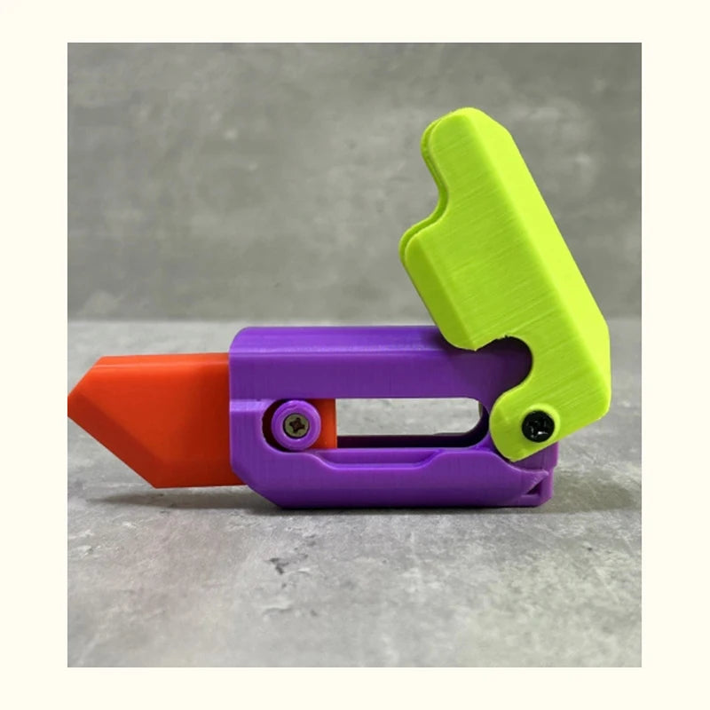 Gravity Folding Claw Knife Radish Knife 3d Printing Gravity Knife Small Radish Knife Push Card Decompression Fidget  Mini Toy