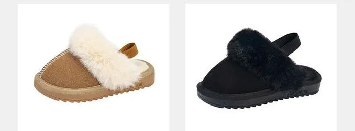 Kids Winter Slippers - Luxury Fur Lined Non-Slip Indoor Boots for Boys & Girls