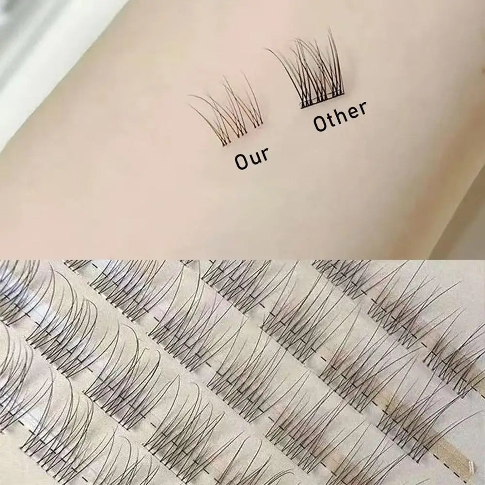 New Natural Cluster Fishtail Type Glue-free Self-adhesive False Eyelashes Eyelash Extension Makeup Natural Cluster 2025 New