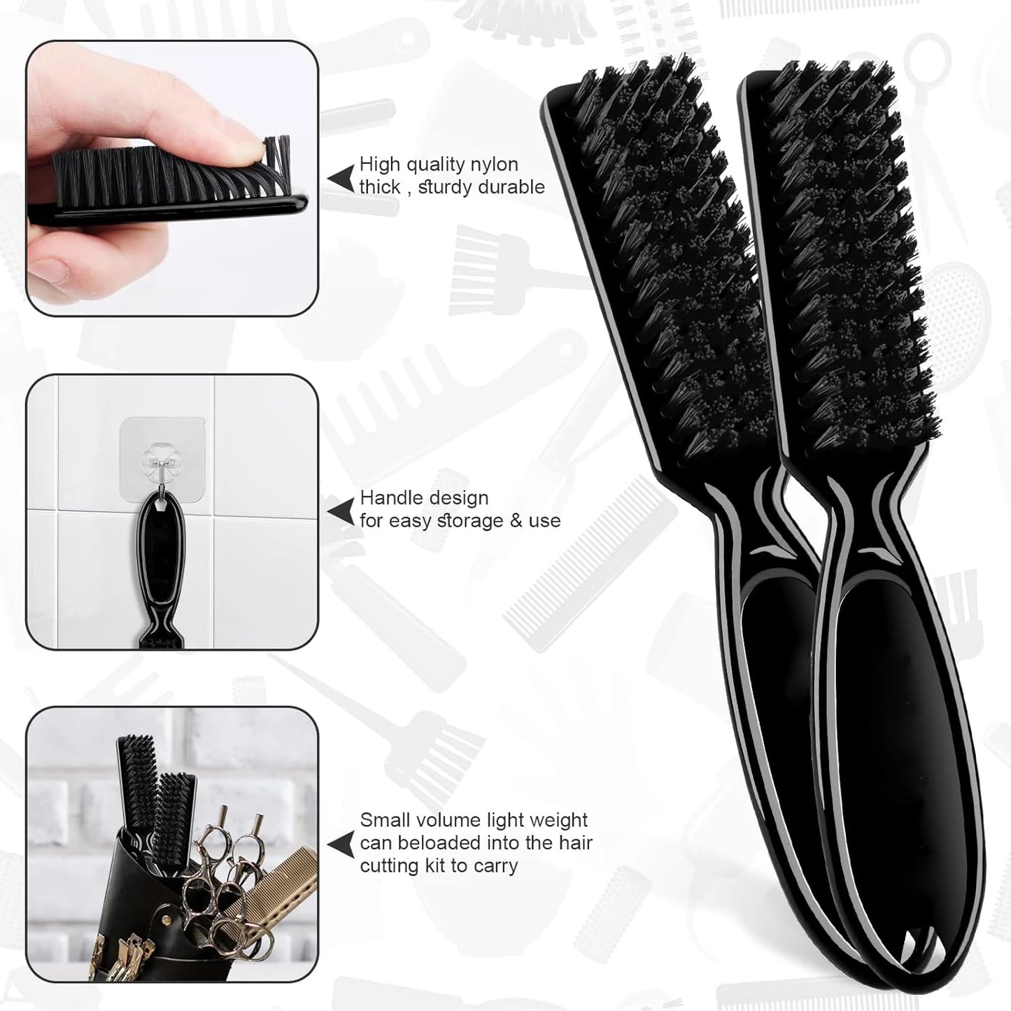 3/8pcsHair Cutting Barber Cape Set with Neck Duster Brush Barber Brush Professional Barber Accessories Salon Cleaning Supplies