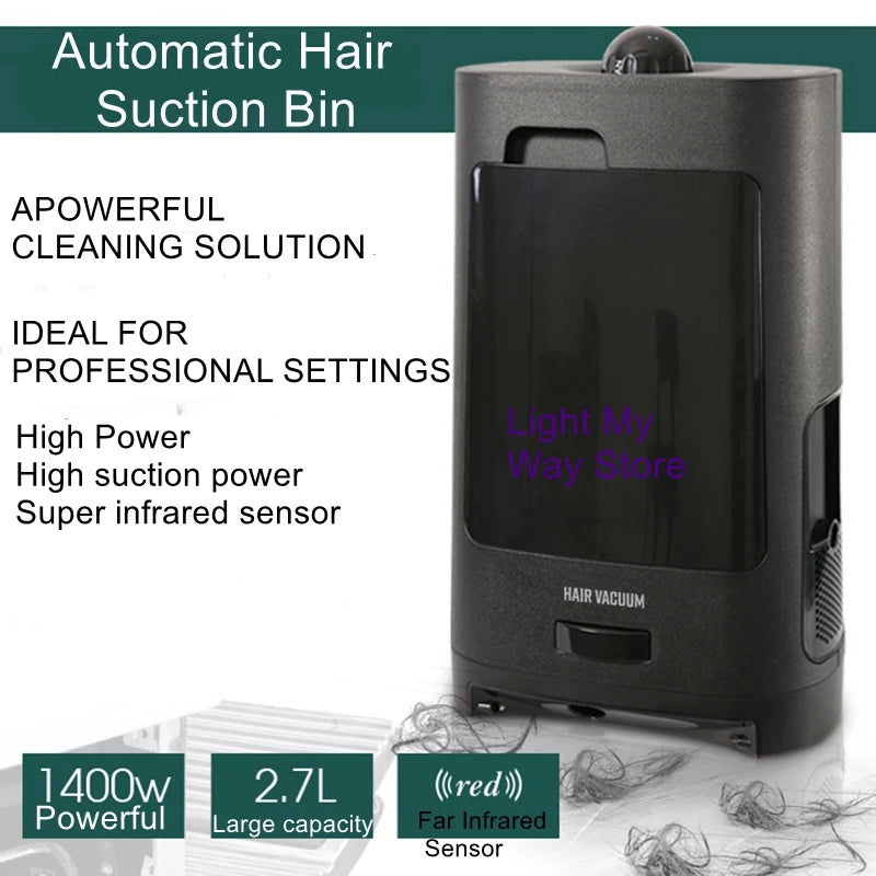 Professional Hair Salon Vacuum Waste Bin - Infrared Sensor Auto-Suction Hair Collector