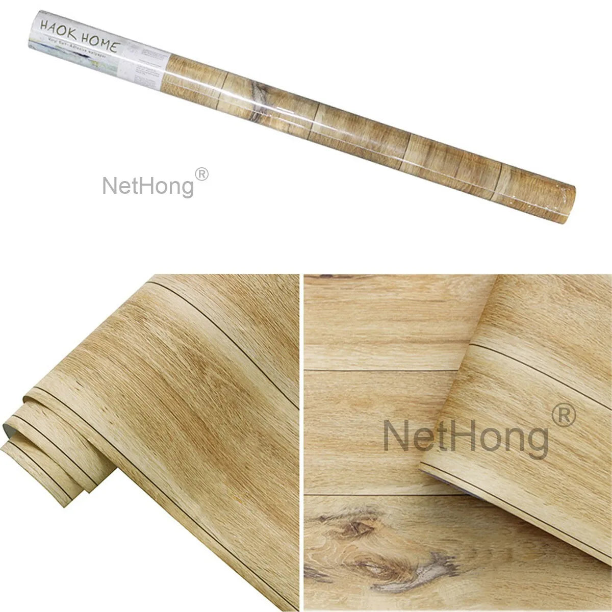 6M 3D Dark Yellow Boards Effect Wallpaper Vinyl Self Adhesive Wall Stickers