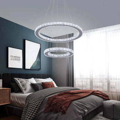 Crystal Pendant Light Living Room Remote Control Gold Chrome Lustre Ceiling Chandeilers Lamp for Bedroom Home Decoration Luminai