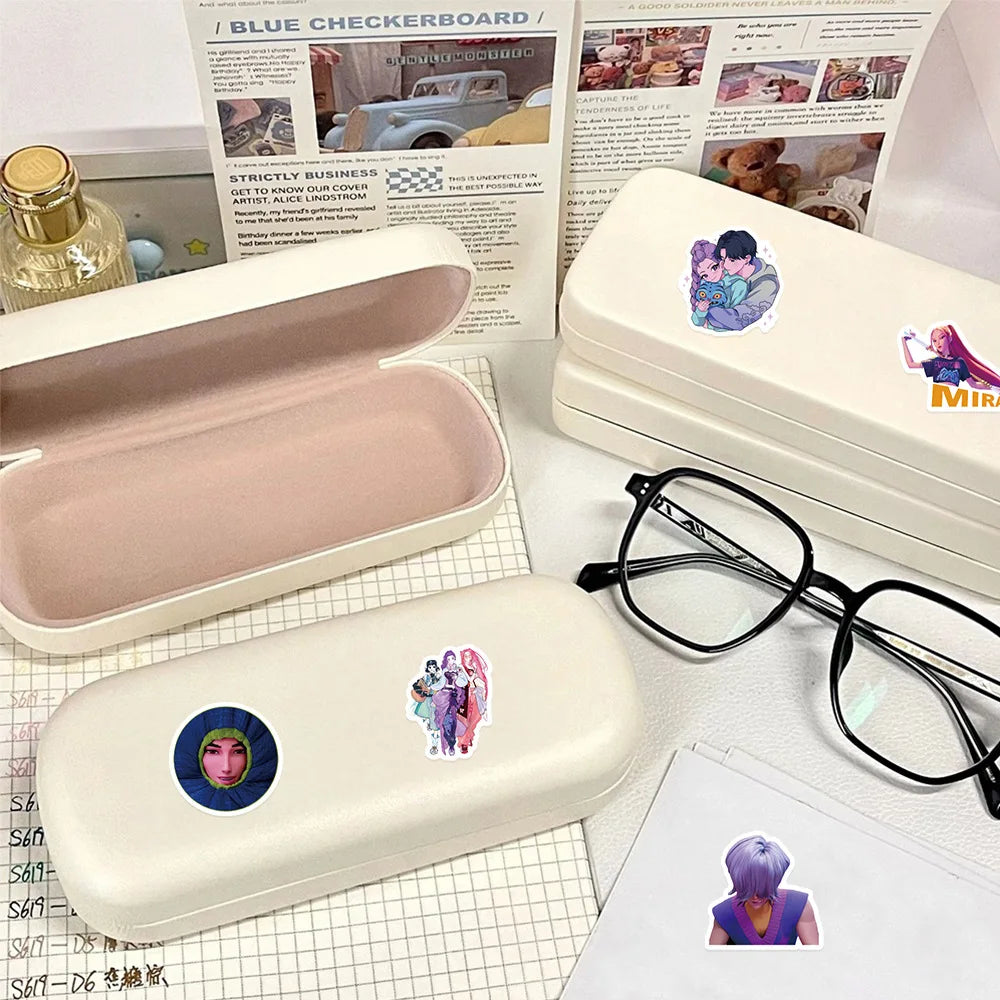 74pcs Kpop Demon Hunters Stickers Saja Boys Laptop Stickers for Guitar Bicycle Luggage Car Stationery Party Favors Gift